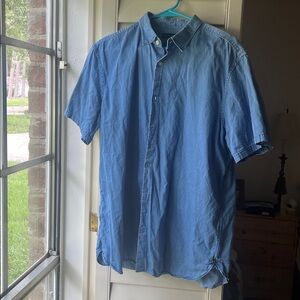4/$25 SALE Men’s Banana Republic Large Light Blue Denim Casual Button-Down Shirt